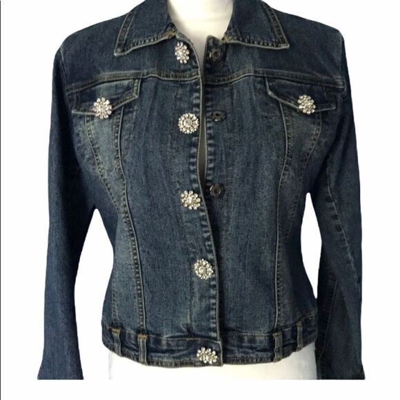 Crystal Embellished Jean Jacket!!  - Picture 2 of 6